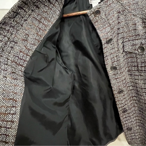 Chicos Blazer Coat Women Brn Tweed Plaid Button Band Collar Pocket Structure Sz3 - Picture 6 of 12